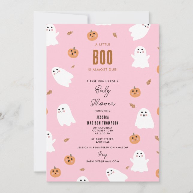 Invitation Un Petit Bois Est Presque À Cause Du Baby shower D (Devant)
