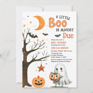 Invitation Un Petit Boo Aquarelle Halloween Baby shower migno