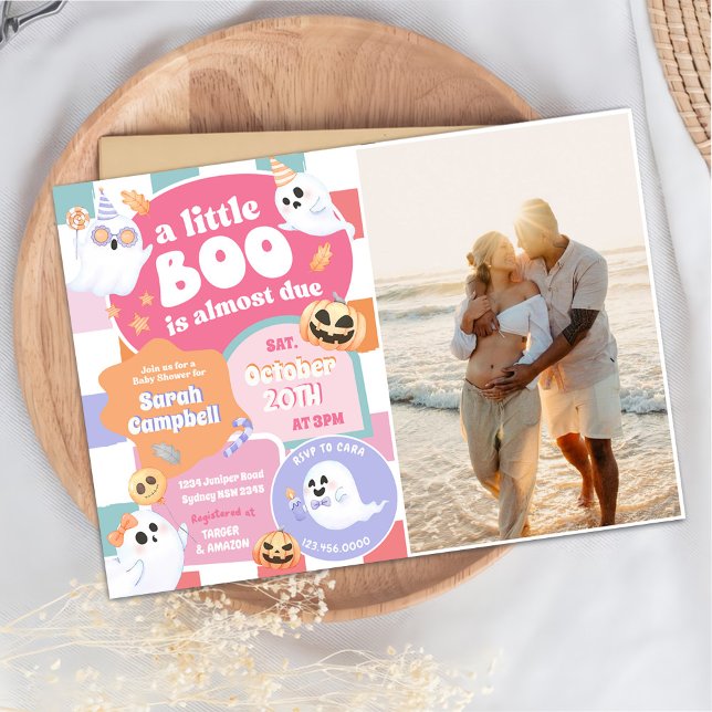 Invitation Un petit Boo Halloween Baby shower Super (Créateur téléchargé)