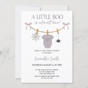 Invitation Un Petit Boo Mignonne Est Presque À Baby shower