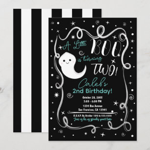 Invitation Un petit Boo qui fête ses 2 ans DEUX Gentils fantô