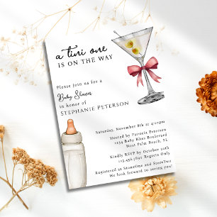 Invitation Un petit bout arrive, Baby Shower Pink Martini