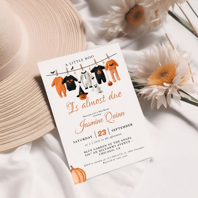 Invitation Un petit bue Halloween baby shower d'automne bébé (Créateur téléchargé)