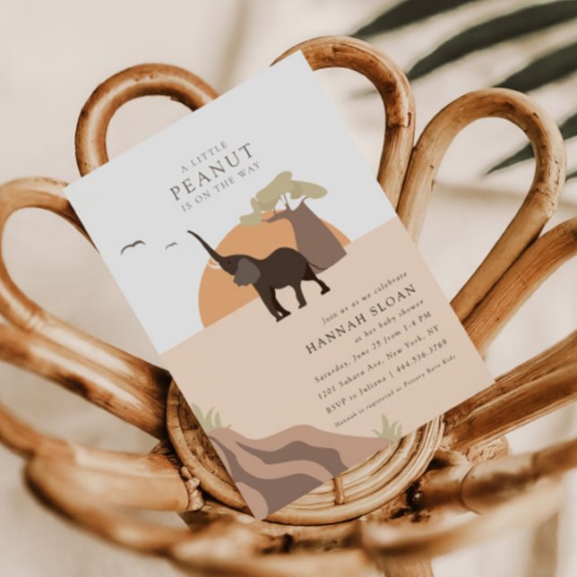 Invitation Un petit cacahuète | Baby Shower Bohème Safari Dés (Créateur téléchargé)