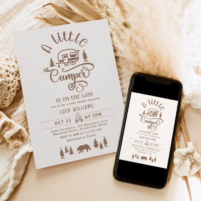 Invitation Un petit camping-car se trouve sur le Baby shower (Créateur téléchargé)