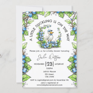 Invitation Un petit canard est sur le chemin Baby Boy Shower