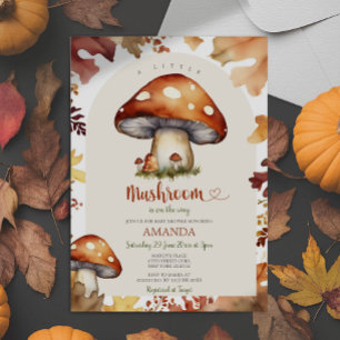 Invitation Un Petit Champignons D'Automne Baby shower D'Autom
