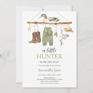 Invitation Un petit chasseur sur le chemin Baby shower