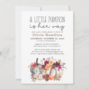Invitation Un Petit Citrouille Automne Automne Automne Baby s