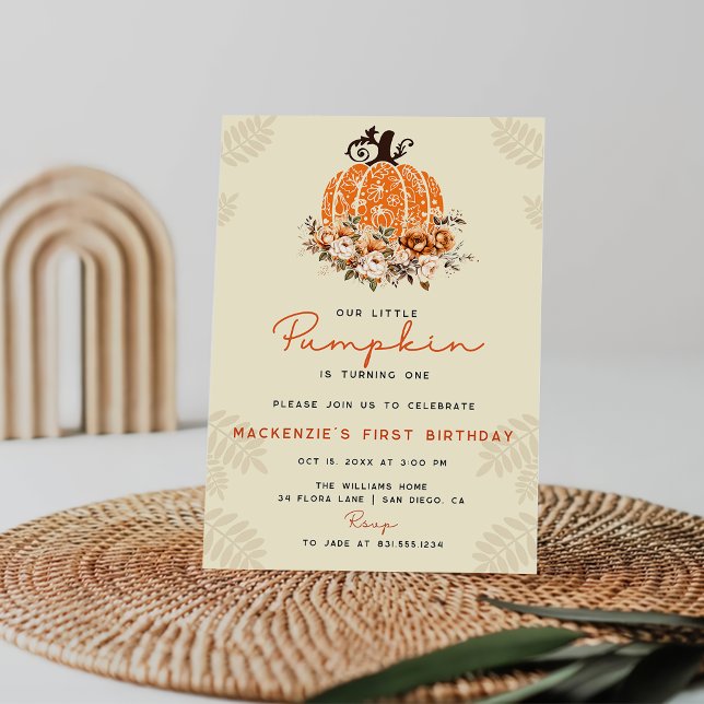 Invitation Un Petit Citrouille Automne Automne Automne Baby s (Créateur téléchargé)
