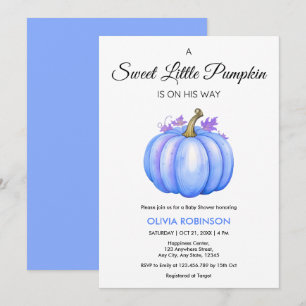 Invitation Un Petit Citrouille Automne Automne Bleu Baby show