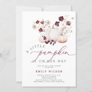 Invitation Un petit Citrouille Automne Baby shower neutre de
