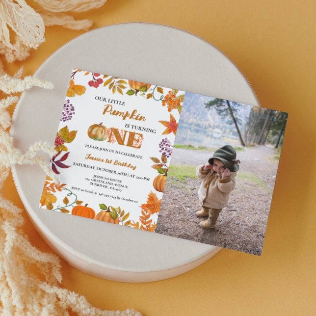 Invitation Un petit Citrouille devient une fille 1er annivers (Créateur téléchargé)