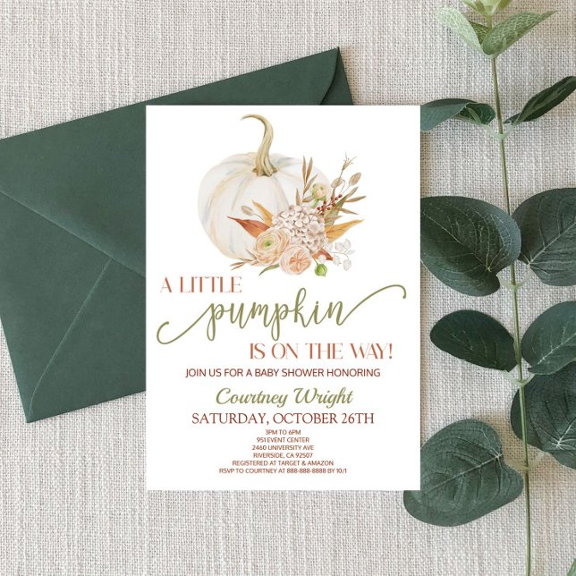 Invitation Un Petit Citrouille Est En Route ! Baby shower (Créateur téléchargé)