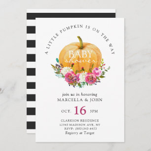 Invitation Un Petit Citrouille est en route Baby shower