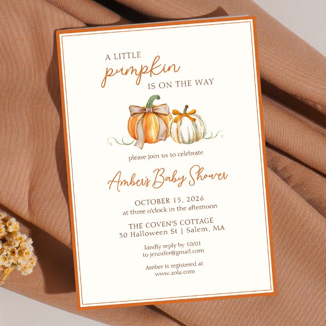 Invitation Un Petit Citrouille est en route ! Baby shower d'a (Créateur téléchargé)