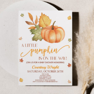 Invitation Un Petit Citrouille Est En Route ! Baby shower Inv