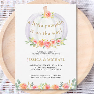 Invitation Un Petit Citrouille Est En Route Pour Baby shower 