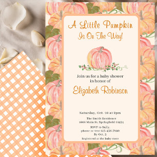 Invitation Un petit citrouille est en route Shower de bébé d'