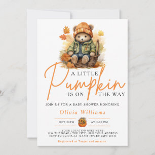 Invitation Un petit Citrouille est sur le chemin Baby shower