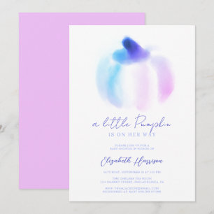 Invitation Un Petit Citrouille Ombre Aquarelle Baby Girl Douc