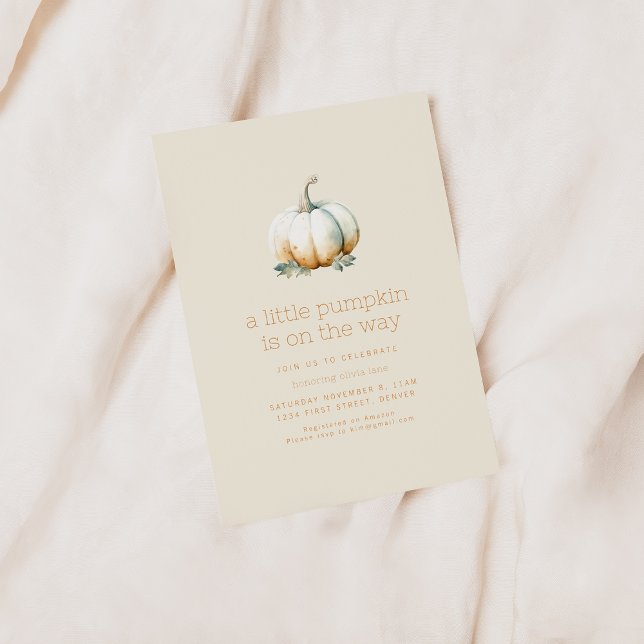 Invitation Un petit Citrouille se trouve sur le Baby shower W (Créateur téléchargé)