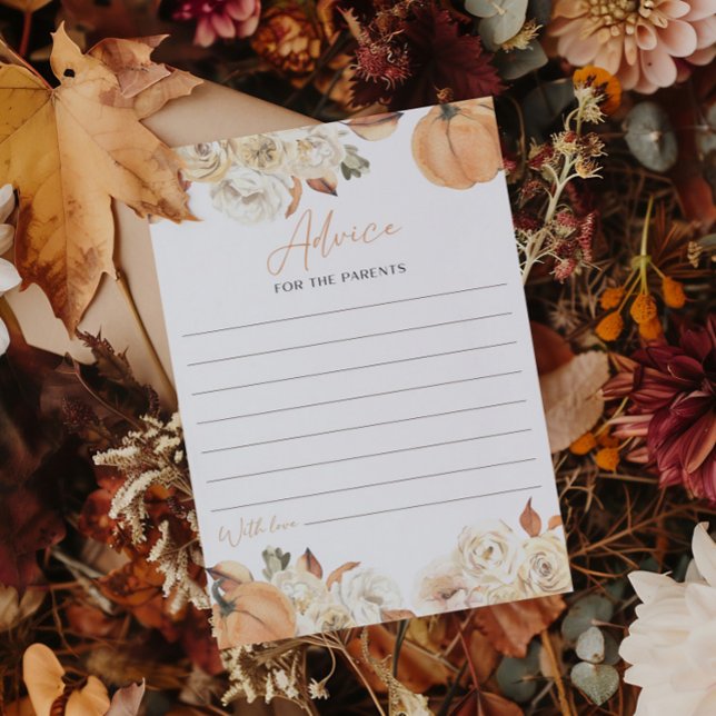 Invitation Un Petit Conseil Baby shower Citrouille Pour Les P (Créateur téléchargé)