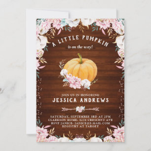 Invitation Un Petit Coton Rustique Citrouille Floral