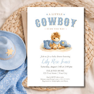 Invitation Un Petit Cow-Boy Est En Route Fête De Bébé Garçon 