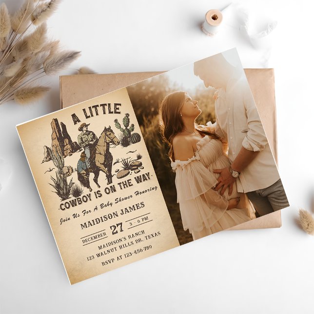 Invitation Un petit cowboy Baby shower de rodéo occidental Ph (Créateur téléchargé)