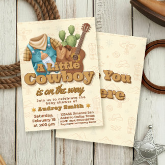 Invitation Un petit cowboy est en route