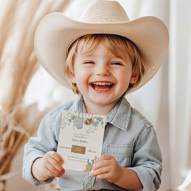 Invitation Un Petit Cowboy Premier anniversaire (Créateur téléchargé)