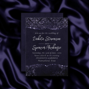 Invitation Un petit creux Indigo Damas pourpres de minuit