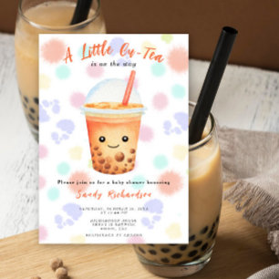 Invitation Un petit Cu-Thé Baby Shower Bubble Tea