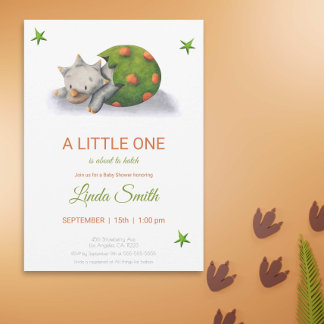 Invitation Un petit est sur le point de Hatch Dinosaur dans O