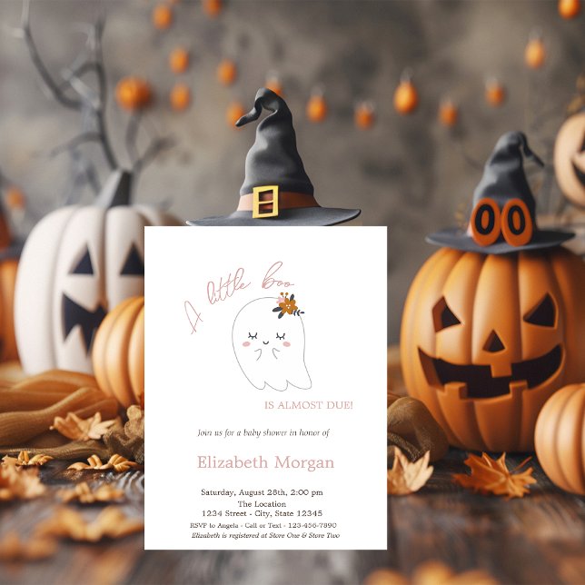 Invitation Un Petit Fantôme De Boo Mignonne À L'Halloween (Créateur téléchargé)