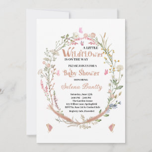 Invitation Un Petit Fleur sauvage Baby Girl Douche