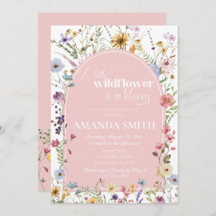 Invitation Un petit Fleur sauvage est dans le Baby shower fle