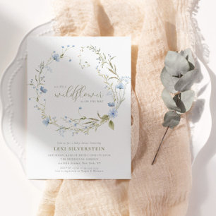 Invitation Un Petit Fleur sauvage Green Boho Baby Girl Invita