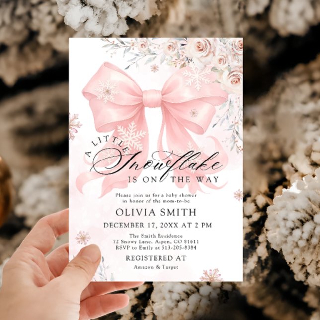 Invitation Un petit flocon de neige est sur le Baby shower Wa (Créateur téléchargé)