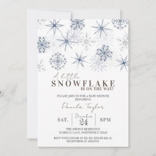 Invitation Un petit flocon de neige sur son Baby shower Way