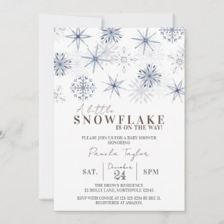 Invitation Un petit flocon de neige sur son Baby shower Way