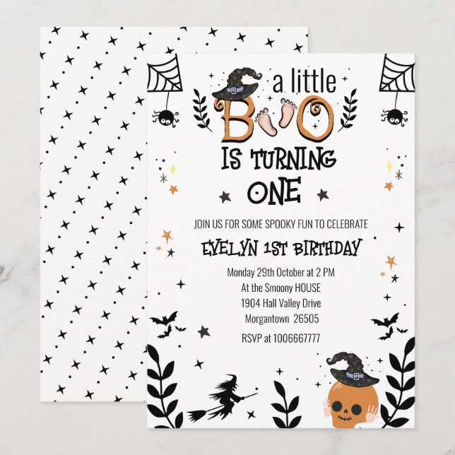 Invitation un petit garçon fête son premier anniversaire (Devant / Derrière)