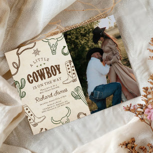 Invitation Un petit garçon Western Baby shower photo