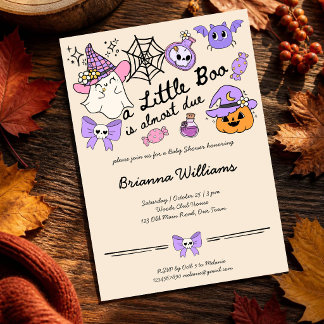 Invitation Un petit hallowen boo gribouillage esquisse baby s