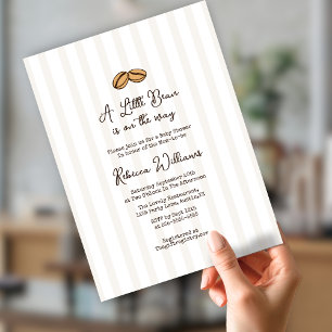 Invitation Un petit haricot est en route Fête bébé Café