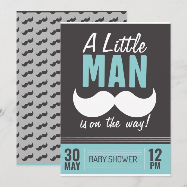 Invitation Un petit homme est en route (Devant / Derrière)