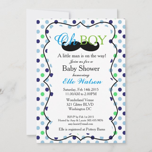 Invitation Un petit homme est sur le chemin Baby Shower Invit (Devant)