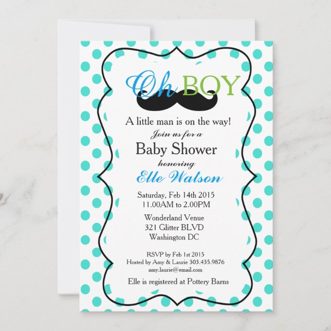 Invitation Un petit homme est sur le chemin Baby Shower Invit (Devant)