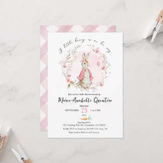 Invitation Un petit lapin est en chemin baby shower Invitatio
